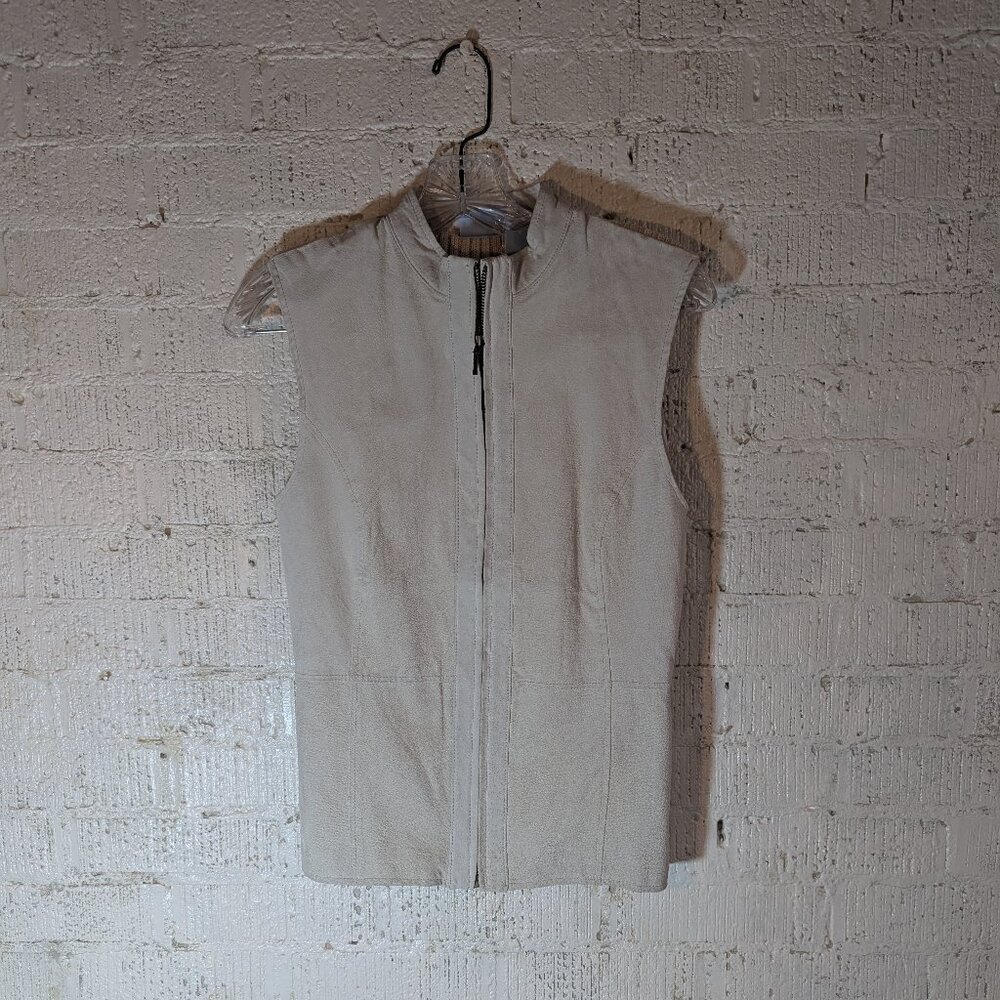 Denver Hayes vintage vest. pigskin suede front.  100% cotton back.  Vintage
